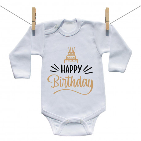 Bodiji z dolgimi rokavi Happy birthday Bodiji z dolgimi rokavi Happy birthday