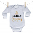 Bodiji z dolgimi rokavi Happy birthday