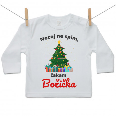 Majica z dolgimi rokavi Nocoj ne spim, čakam Božička