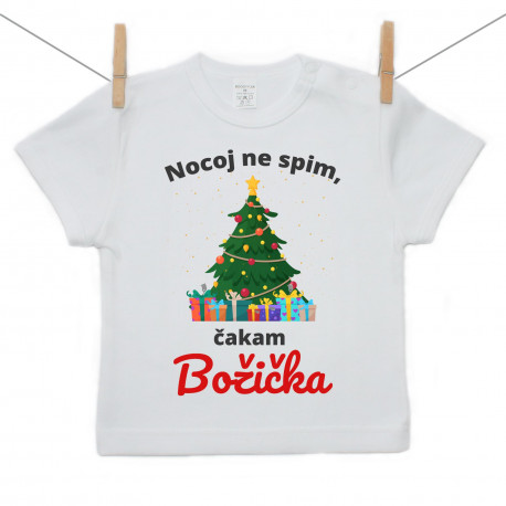 Majica s kratkimi rokavi Nocoj ne spim, čakam Božička Majica s kratkimi rokavi Nocoj ne spim, čakam Božička