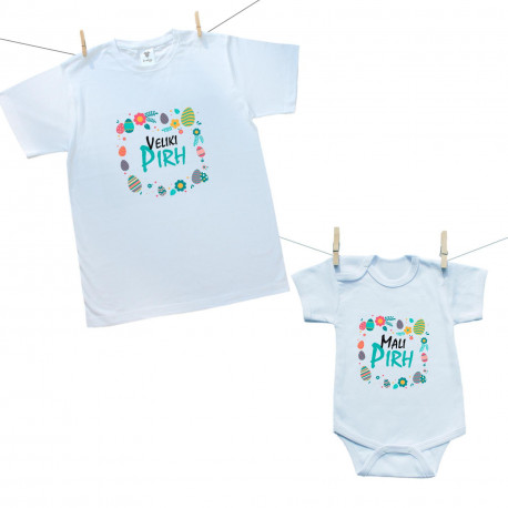 Družinski set (bodiji s kratkimi rokavi) Mali in Veliki Pir