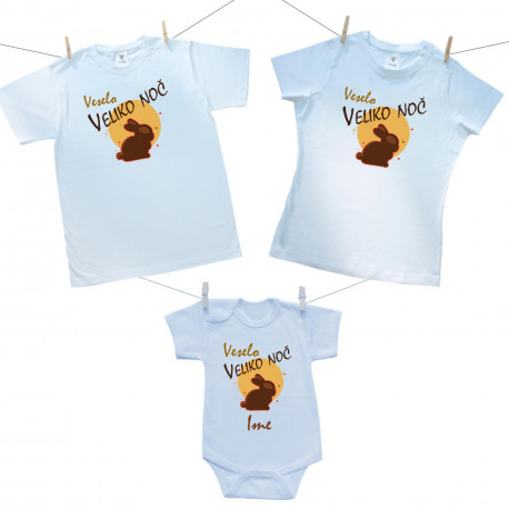 Družinski set (bodiji s kratkimi rokavi) Veselo Veliko noč