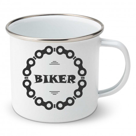 Emajlirana skodelica Biker