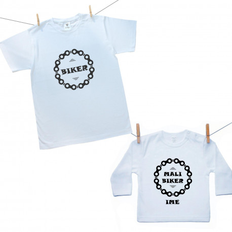 Družinski set (majica z dolgimi rokavi) Tata i mali biker
