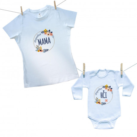 Družinski set (bodiji z dolgimi rokavi) Popolna mama, hči