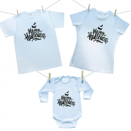 Družinski set (bodiji z dolgimi rokavi) Happy Halloween