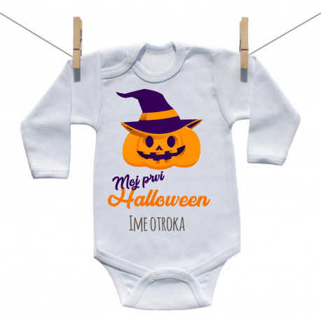 Bodiji z dolgimi rokavi Moja prva Halloween buča Bodiji z dolgimi rokavi Moja prva Halloween buča