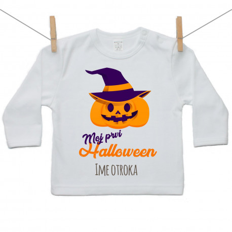 Majica z dolgimi rokavi Moja prva Halloween buča