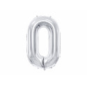 Folija balon številka 0, 86cm, srebrn