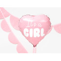 Folija balon Srce - It's a girl, 45cm, svetlo roza