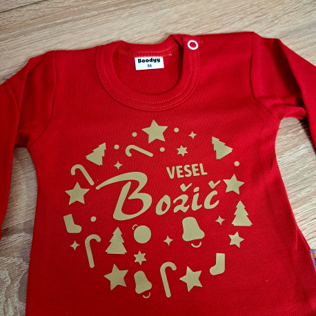 Omejena zlata izdaja rdeča otroška majica Vesel božič