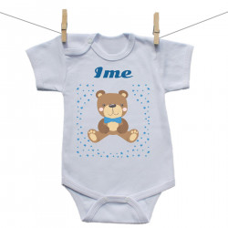 Bodiji s kratkimi rokavi z medvedkom za fantke