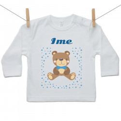 Majica z dolgimi rokavi z medvedkom za fantke