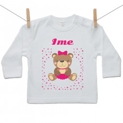 Majica z dolgimi rokavi z medvedkom za punčke