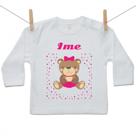 Majica z dolgimi rokavi z medvedkom za punčke