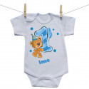 Bodiji s kratkimi rokavi Star sem 1 leto z medvedkom za fantke