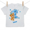 Majica s kratkimi rokavi Star sem 1 leto z medvedkom za fantke