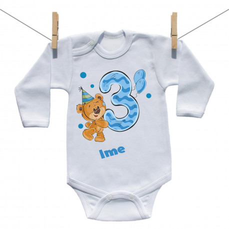 Bodiji z dolgimi rokavi Star sem 3 leta z medvedkom za fantke