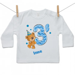 Majica z dolgimi rokavi Star sem 3 leta z medvedkom za fantke