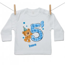 Majica z dolgimi rokavi Star sem 5 let z medvedkom za fantke
