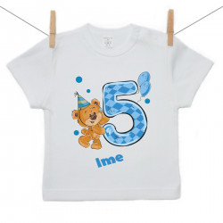 Majica s kratkimi rokavi Star sem 5 let z medvedkom za fantke