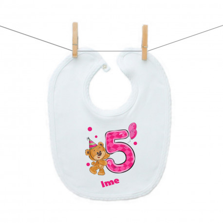 Slinček Stara sem 5 let z medvedkom za punčke