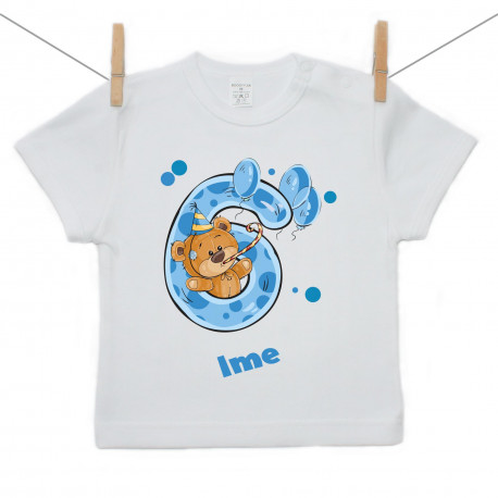 Majica s kratkimi rokavi Star sem 6 let z medvedkom za fantke