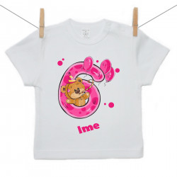 Majica s kratkimi rokavi Stara sem 6 let z medvedkom za punčke