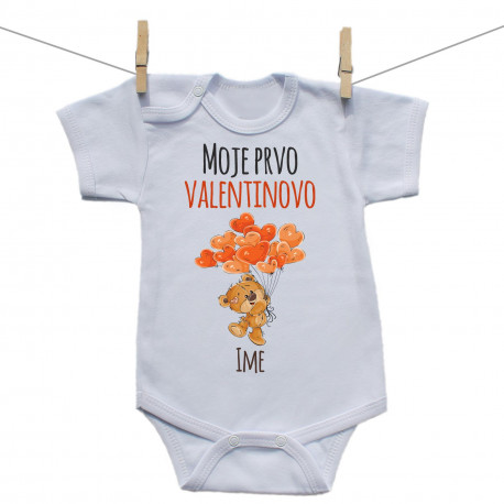 Bodiji s kratkimi rokavi Moje prvo valentinovo