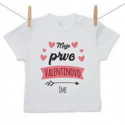 Majica s kratkimi rokavi Moje prvo valentinovo s srčkom