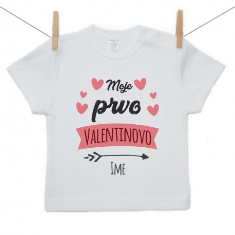 Majica s kratkimi rokavi Moje prvo valentinovo s srčkom