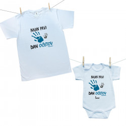 Družinski set (bodiji s kratkimi rokavi) Najin prvi dan očetov