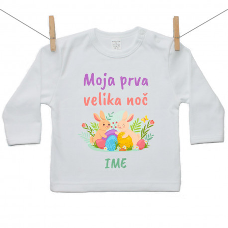 Majica z dolgimi rokavi Moja prva velika noč Majica z dolgimi rokavi Moja prva velika noč