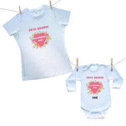 Družinski set (bodiji z dolgimi rokavi) Prvi skupni materinski dan