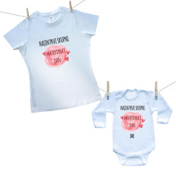 Družinski set (bodiji z dolgimi rokavi) Najin prvi skupni materinski dan