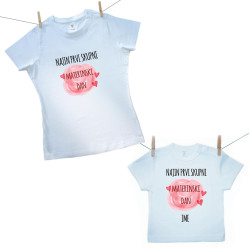 Družinski set (majica s kratkimi rokavi) Najin prvi skupni materinski dan