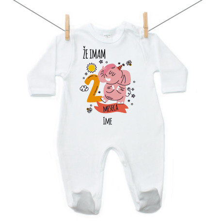 Pižama Že imam 2 meseca z živalico Pižama Star sem že 2 meseca z živalico