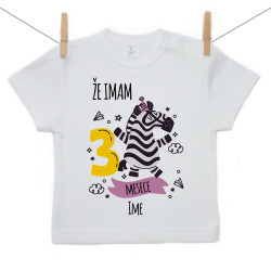 Majica s kratkimi rokavi Že imam 3 mesece z živalico