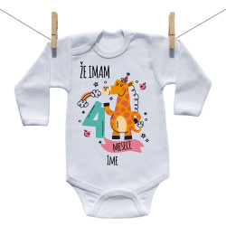 Bodiji z dolgimi rokavi Že imam 4 mesece z živalico