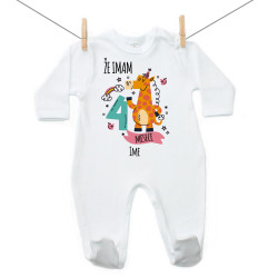 Pižama Že imam 4 mesece z živalico