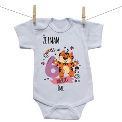 Bodiji s kratkimi rokavi Že imam 6 mesecev z živalico