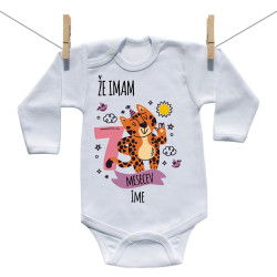 Bodiji z dolgimi rokavi Že imam 7 mesecev z živalico