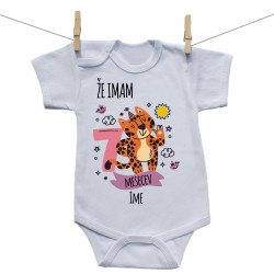Bodiji s kratkimi rokavi Že imam 7 mesecev z živalico