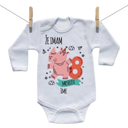 Bodiji z dolgimi rokavi Že imam 8 mesecev z živalico