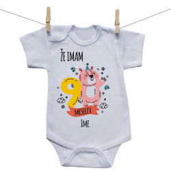 Bodiji s kratkimi rokavi Že imam 9 mesecev z živalco