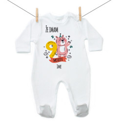 Pižama Že imam 9 mesecev z živalco