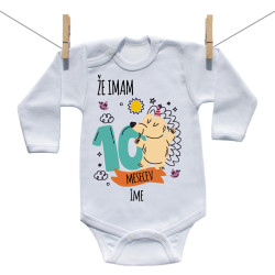Bodiji z dolgimi rokavi Že imam 10 mesecev z živalico