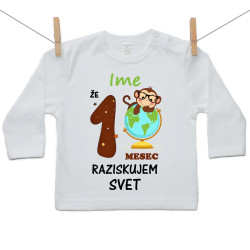 Majica z dolgimi rokavi Že 1 mesec raziskujem svet