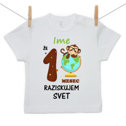 Majica s kratkimi rokavi Že 1 mesec raziskujem svet