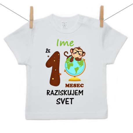 Majica s kratkimi rokavi Že 1 mesec raziskujem svet